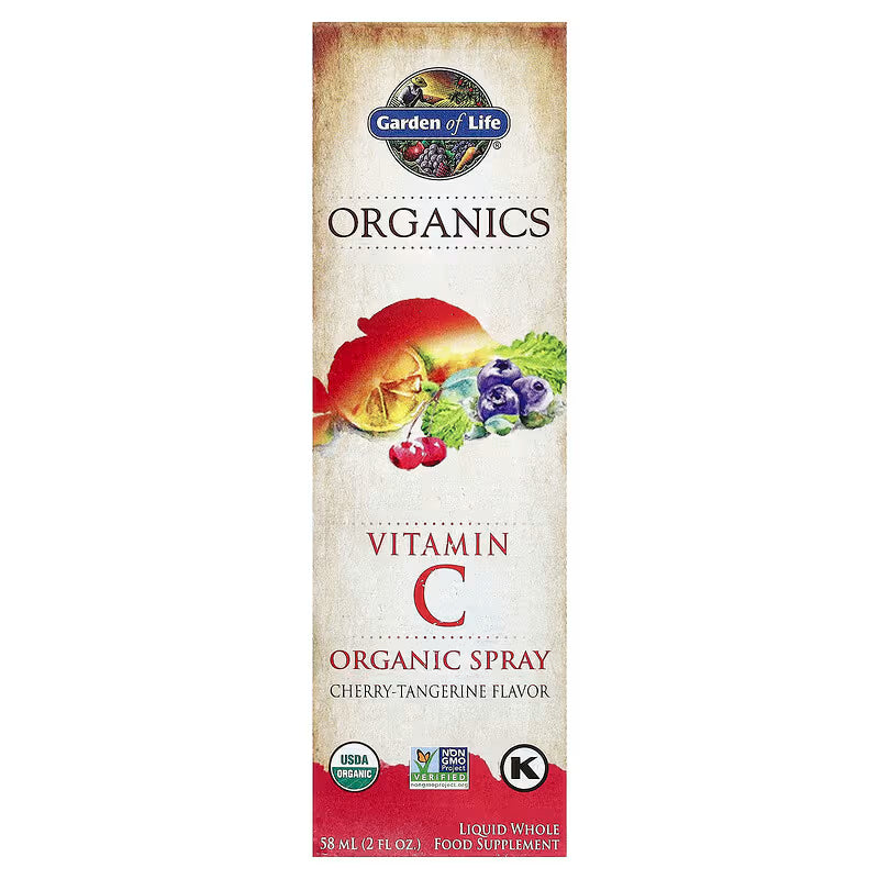 Garden of Life Vitamin C Organic Spray Cherry-Tangerine, 2 fl oz (58 ml)