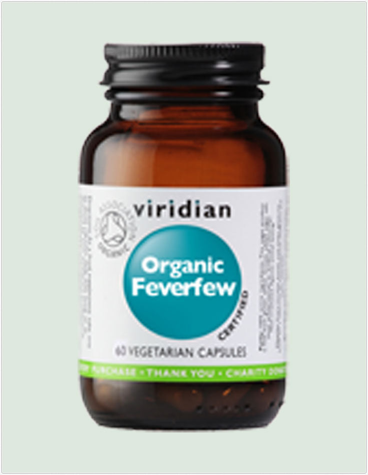 Organic Feverfew Leaf Extract 350mg 60 caps