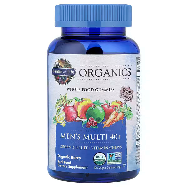 Garden of Life Men's Multi 40+ Gummies Organic Berry 120 Gummy Drops