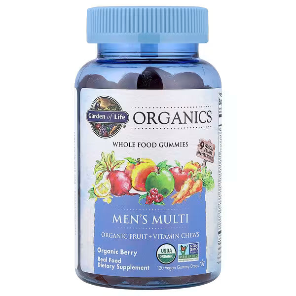 Garden of Life Men's Multi Gummies Organic Berry 120 Gummy Drops