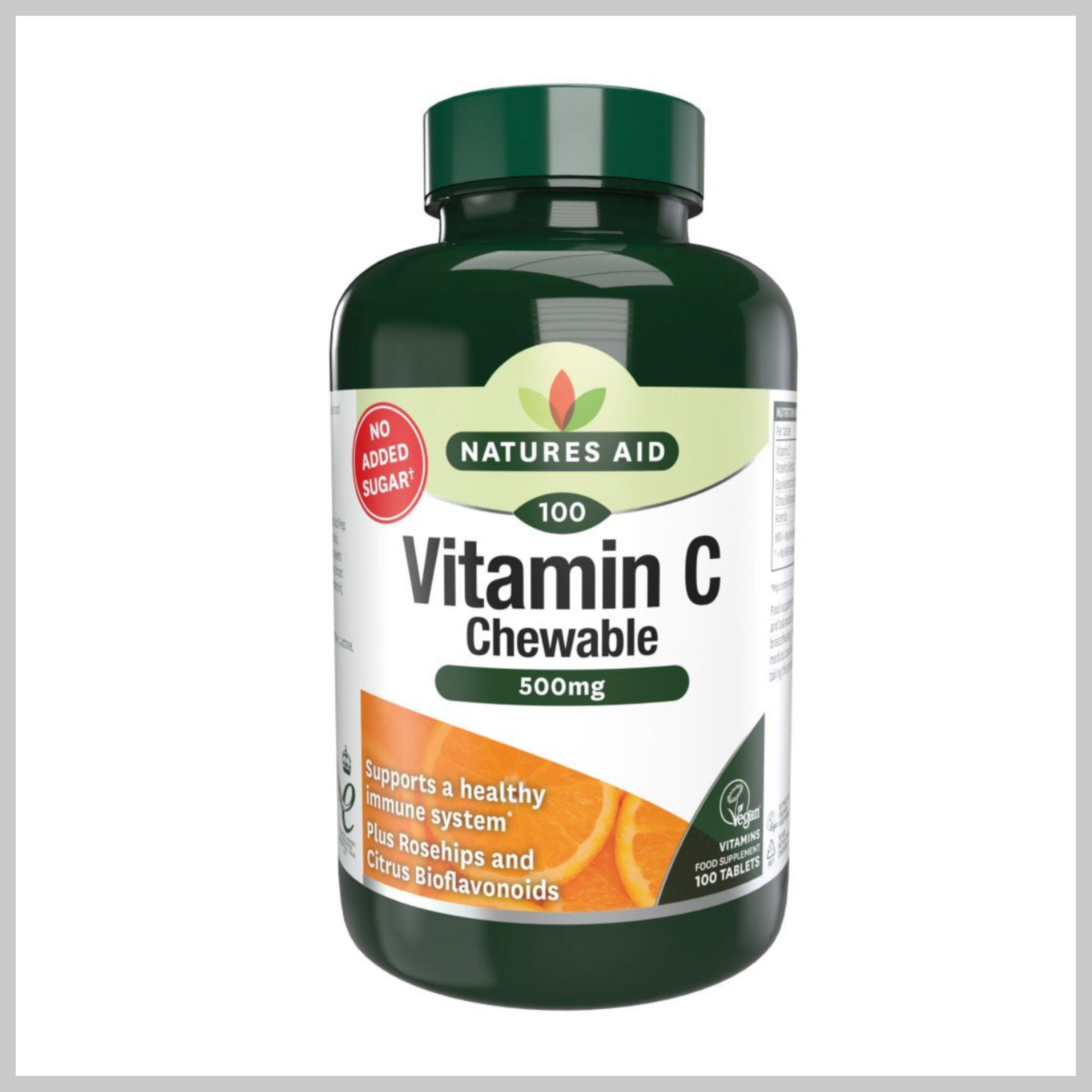Natures Aid Vitamin C 500mg Chewable 100 Tablets
