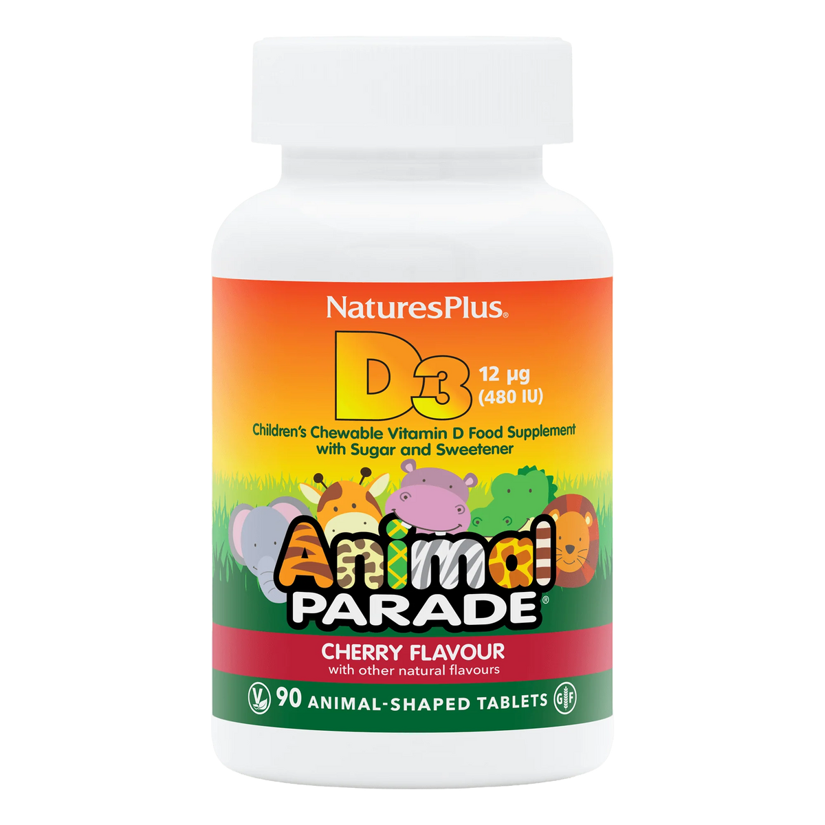 Nature’s Plus Animal Parade Vitamin D3 480 IU 90 Chewables