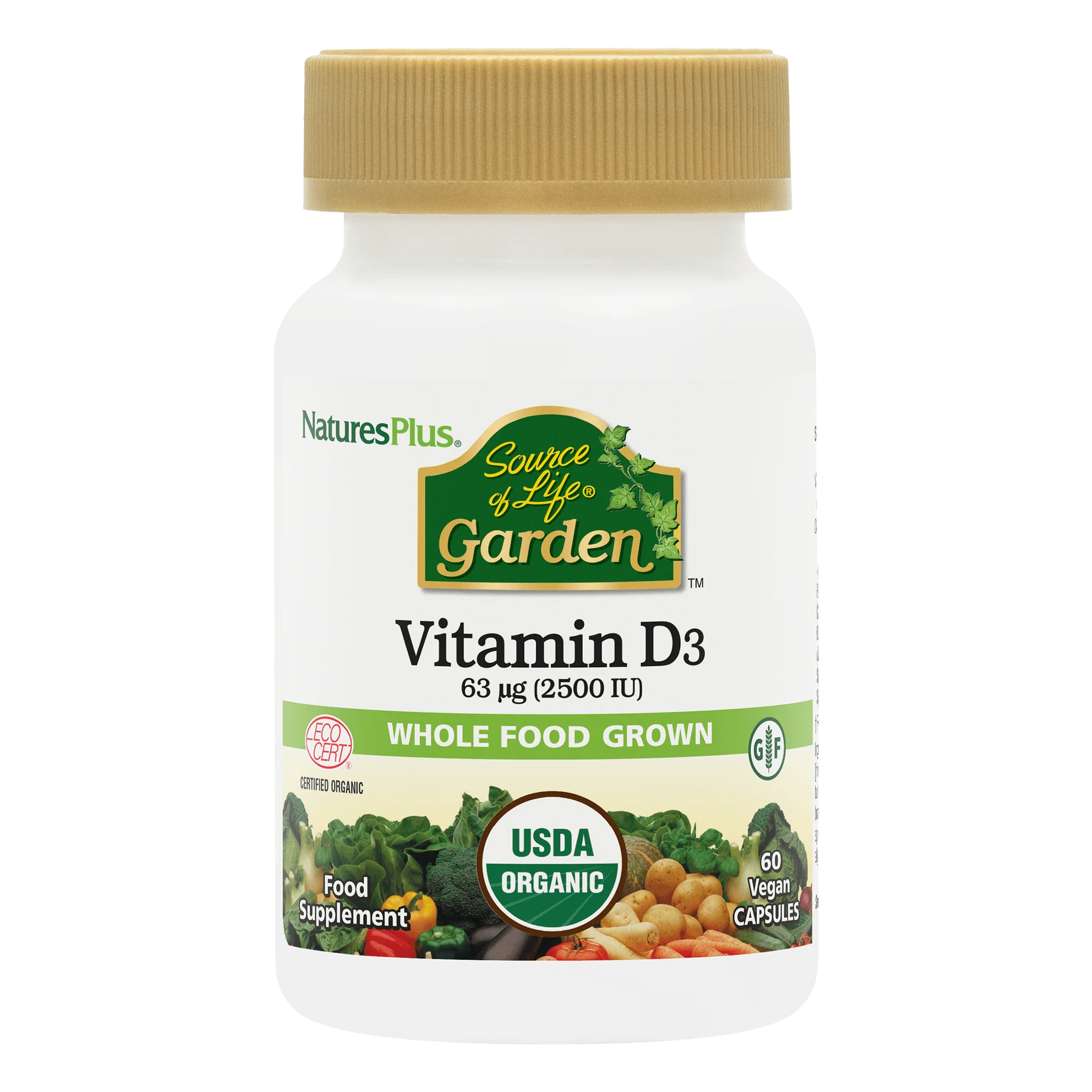 Source of Life Garden Vitamin D3 2500IU 60 Caps
